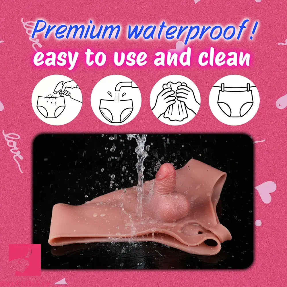 3.54in Realistic Small Solid Dildo Panty Vaginal Opening For Pleasure Device