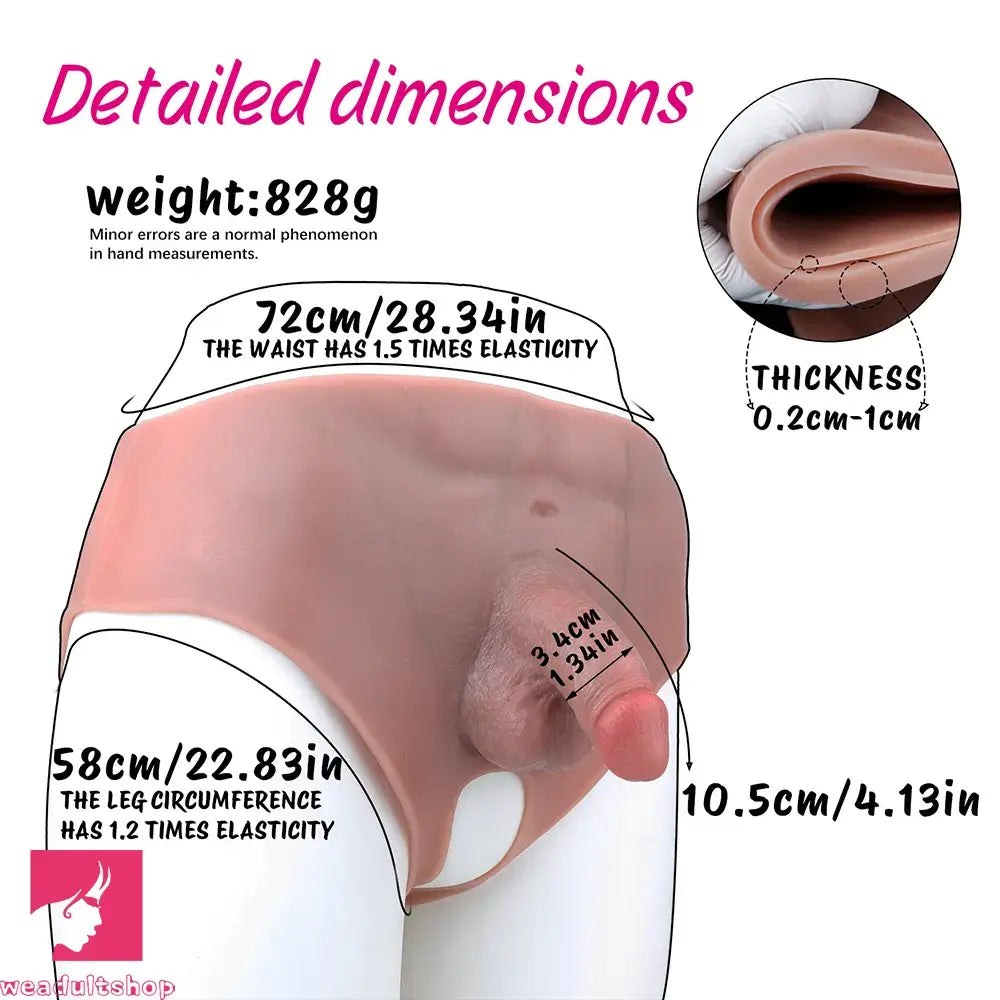4.13in Realistic Small Solid Dildo Panty For Lesbian Vaginal Opening Relief Toy