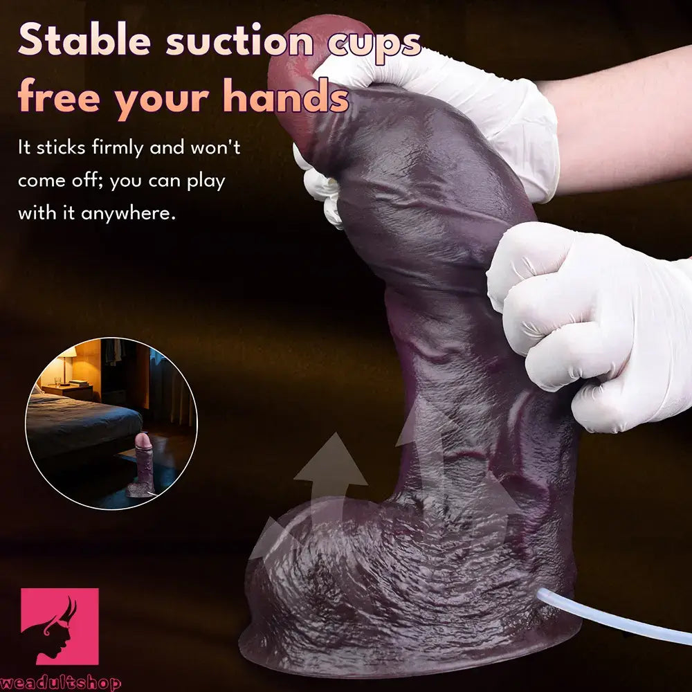 12.44in Dual Density Ejaculating Big Real Dildo Realistic Wide Vaginal Stimulator
