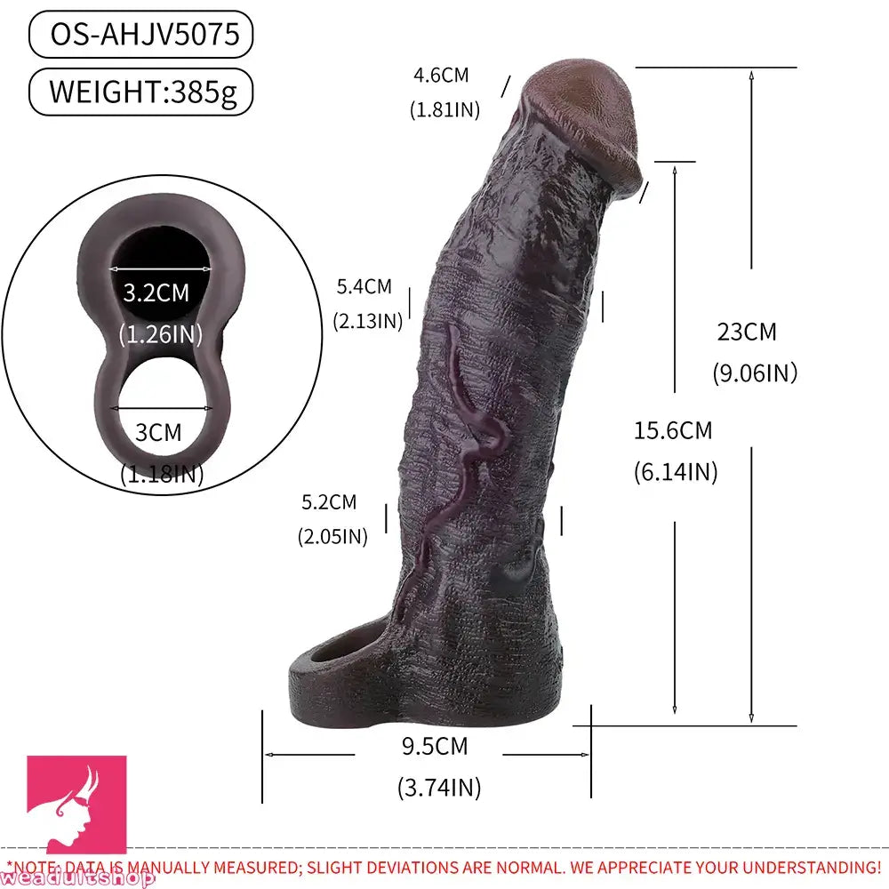 9.06in Vibrating Silicone Realistic Real Dildo Sleeve Intimate Accessories