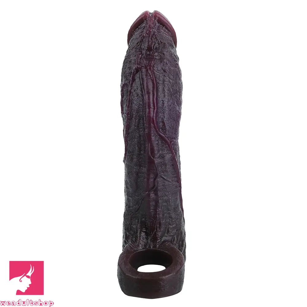 7.91in Vibrating Dildo Sleeve Washable Soft Touch Reusable Sperm Locking Ring