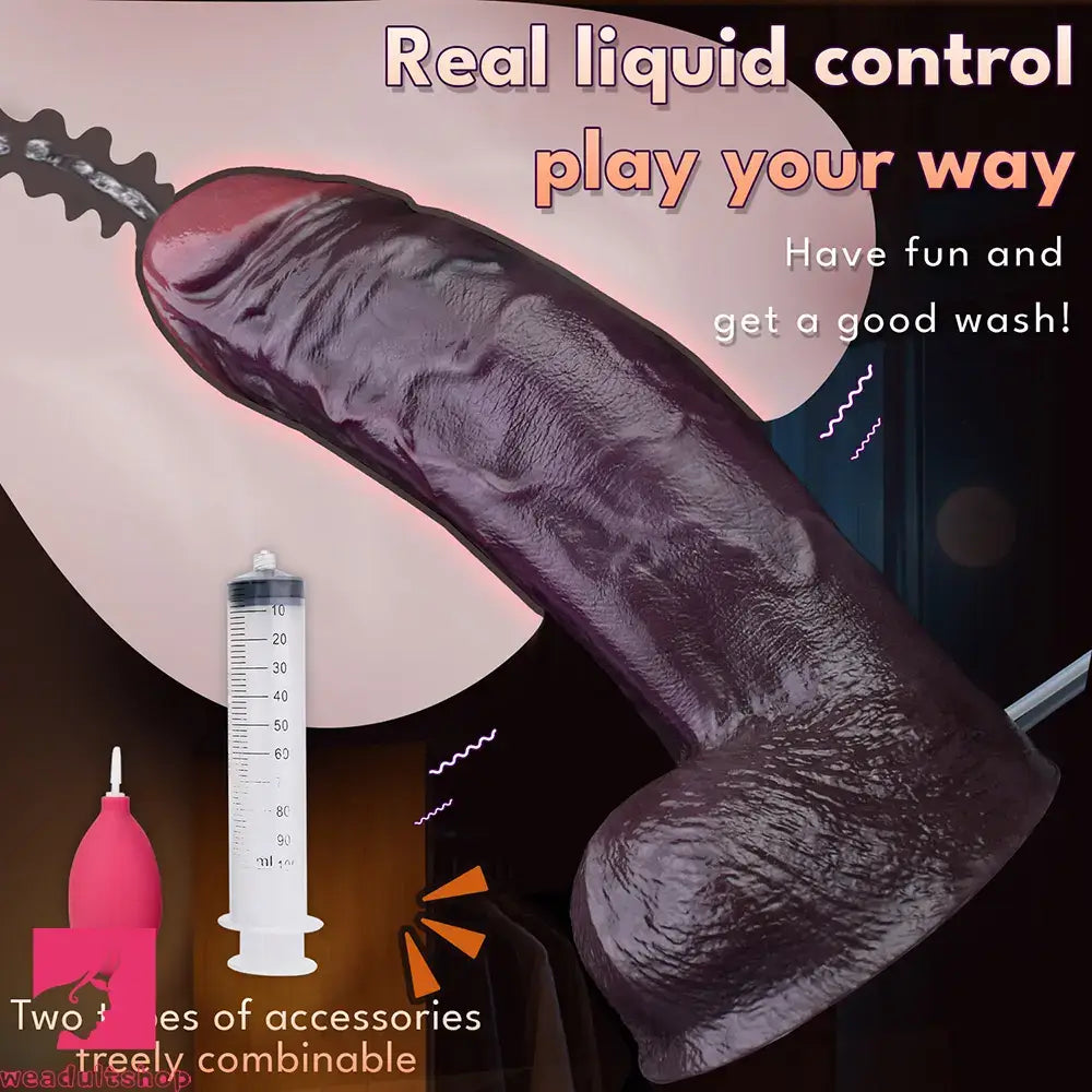 12.44in Dual Density Ejaculating Big Real Dildo Realistic Wide Vaginal Stimulator