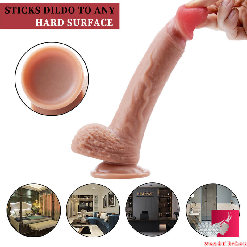 8.66in Soft Feeling Realistic Silicone Double Density Dildo For Sex