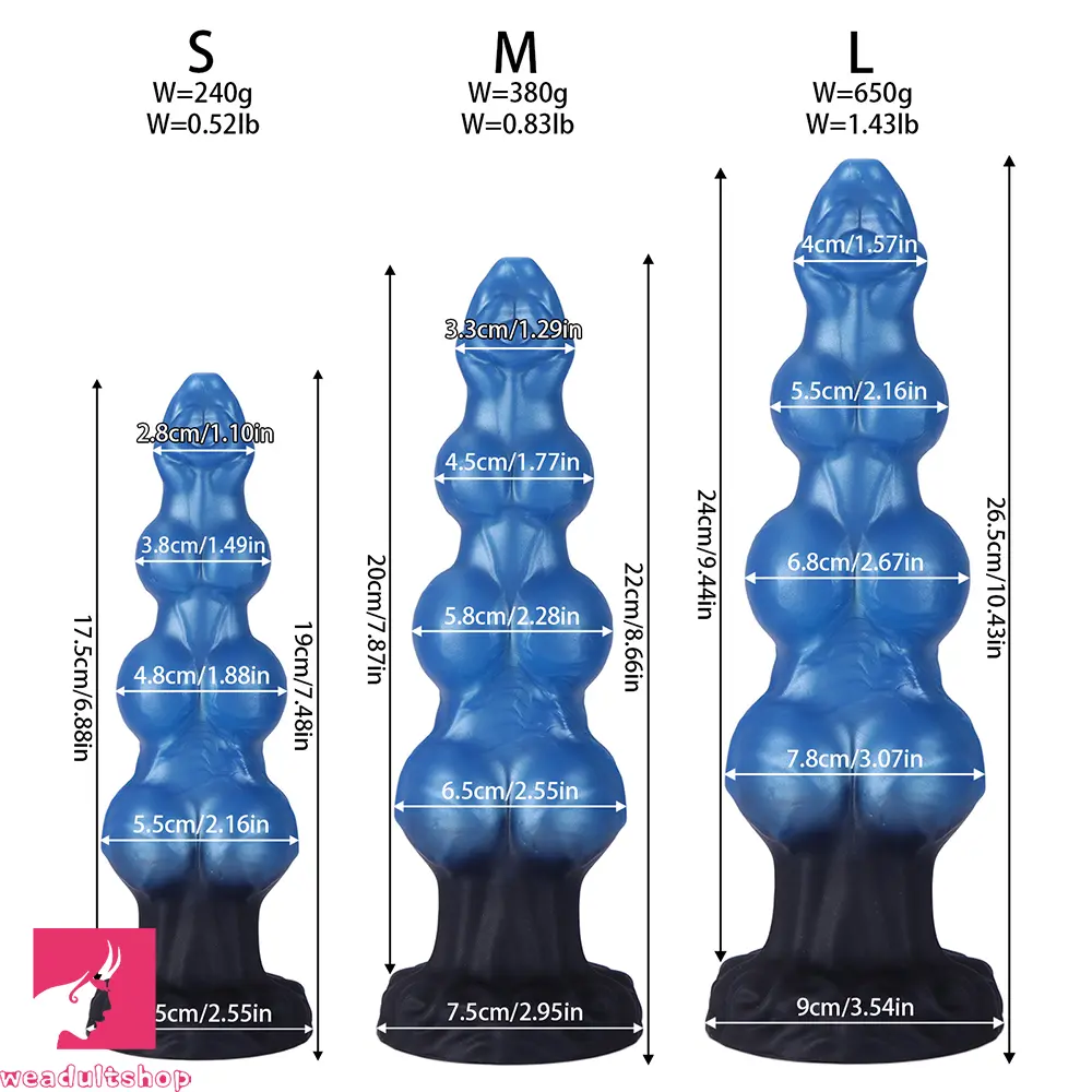 7.48in 8.66in 10.43in Knot Silicone Fantasy Animal Dildo G spot Anal Dilator