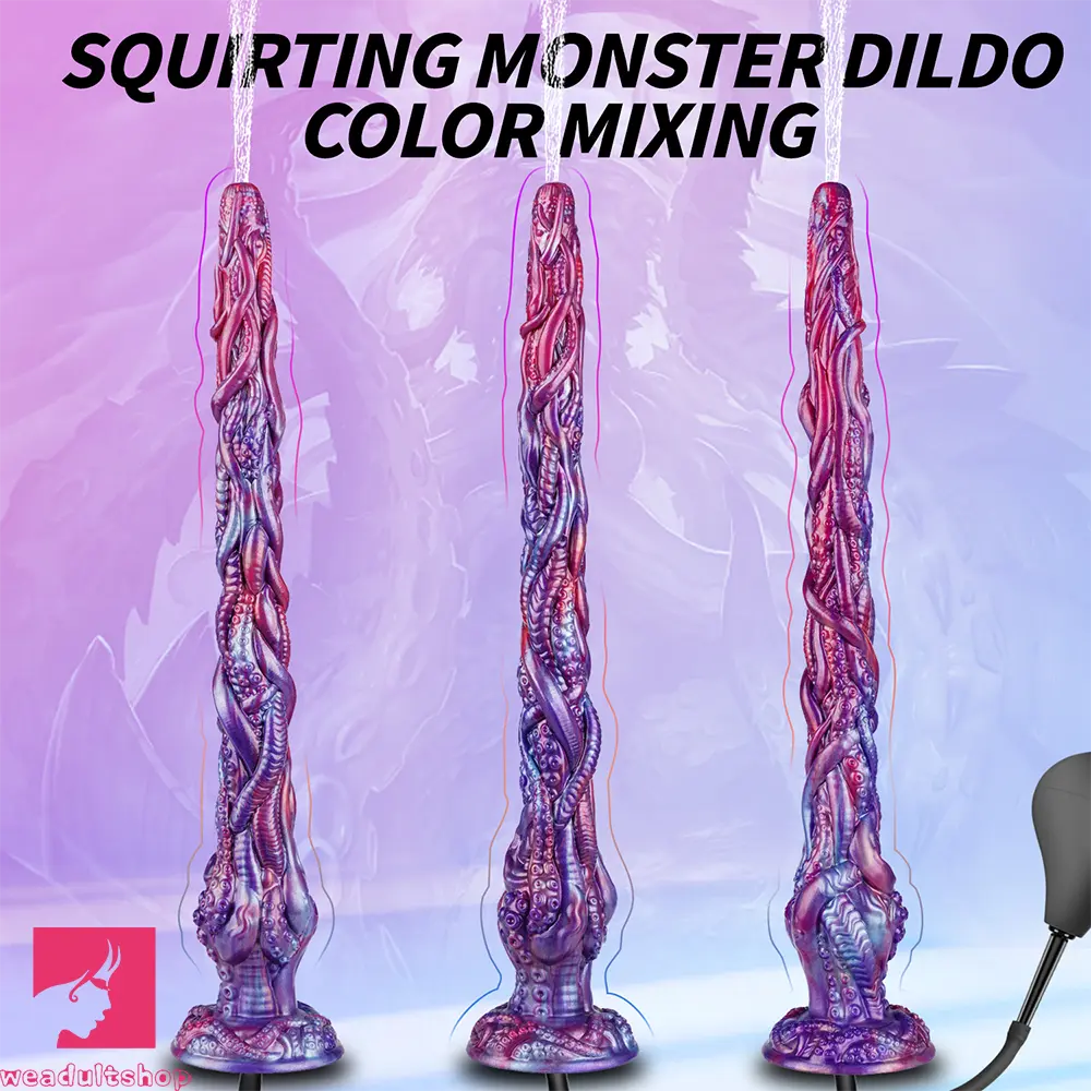 19.88in Huge Long Squirting Tentacle Monster Silicone Fantasy Odd Dildo