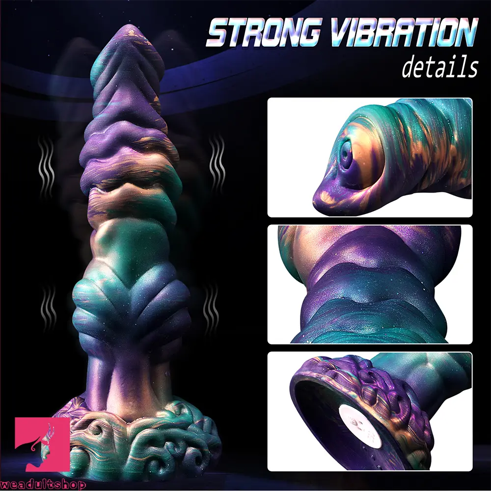 10.3in Monster Knot Thrusting Vibrating Fantasy Odd Stretching Cock Dildo