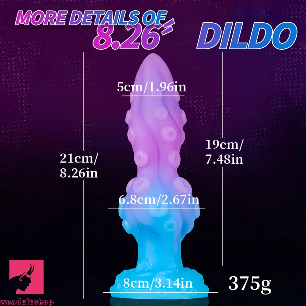 8.26in Fantasy Monster Tentacle Knot Silicone Soft Dildo For Feeling Adult
