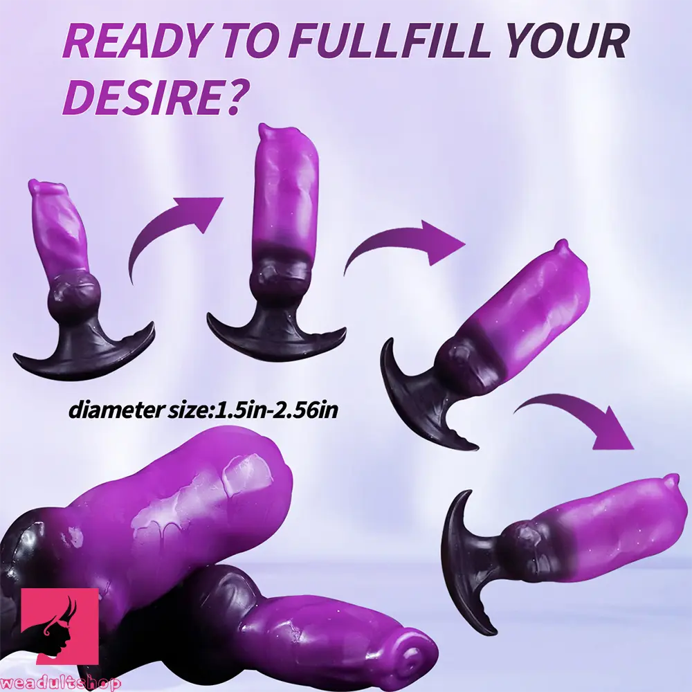 6.7in Magnetic Inflatable Knot Silicone Dildo G-spot Sex Toy For Penis