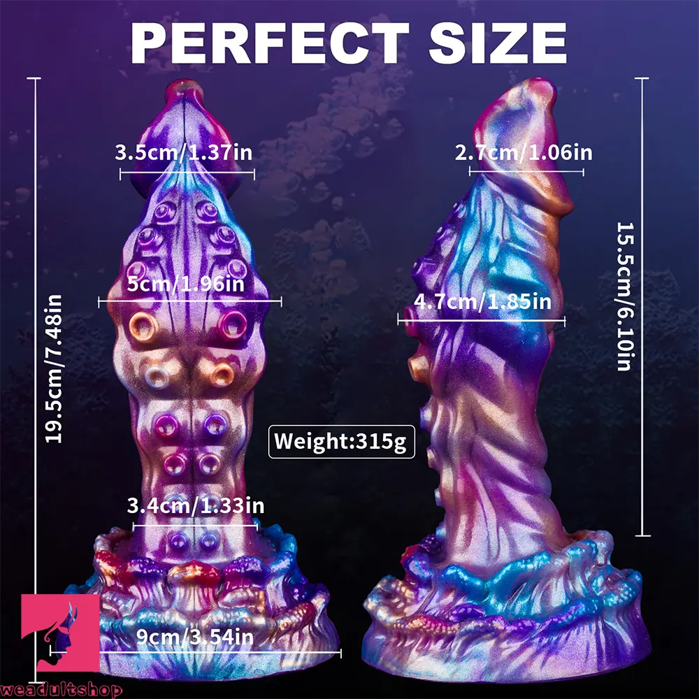 7.48in Tentacle Silicone Soft Dildo For Non-Electric Adult Intimate Cock