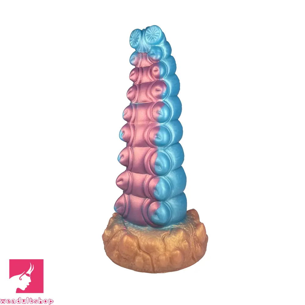 7.87in Tentacle Caterpillar Penis Fantasy Silicone Soft Dildo For Massage
