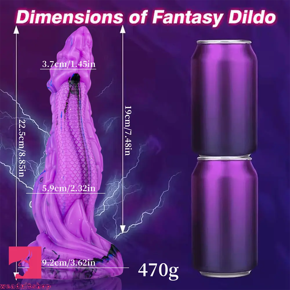 8.86in Dragon Creature Big Cock Silicone Dildo Pleasure Cock Love Toy
