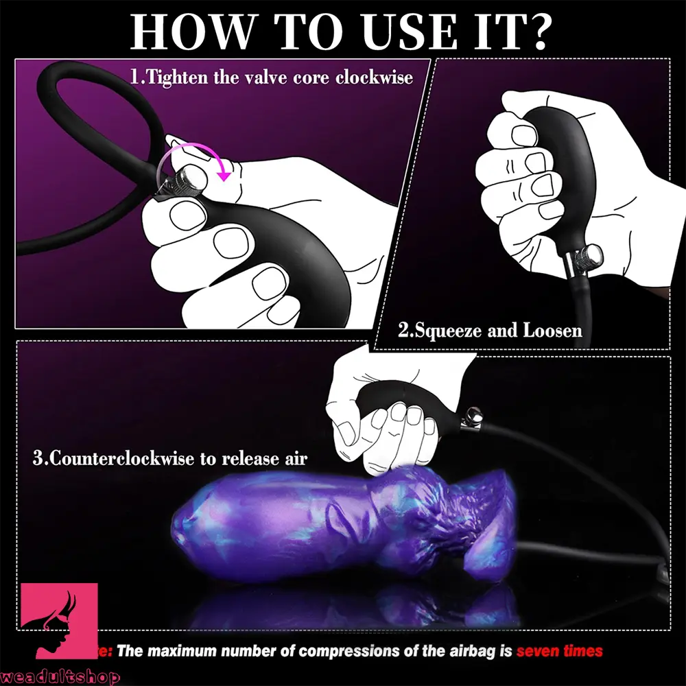 6.29in Inflatable Dog Knot Silicone Dildo Hands-free Play Adult Feel Cock