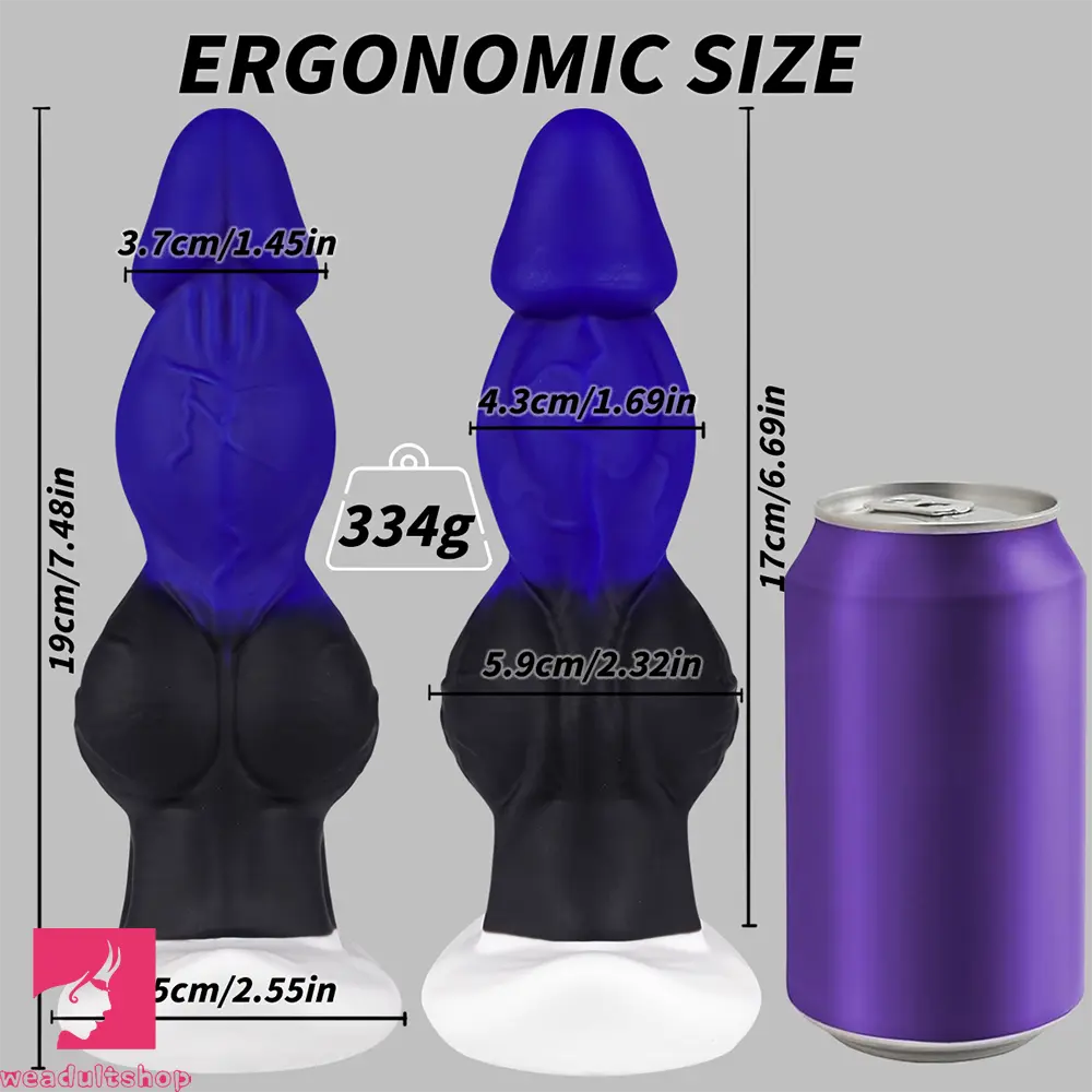 7.48in Fantasy Silicone Dildo For G-spot Anus Dual Pleasure Men Dilator