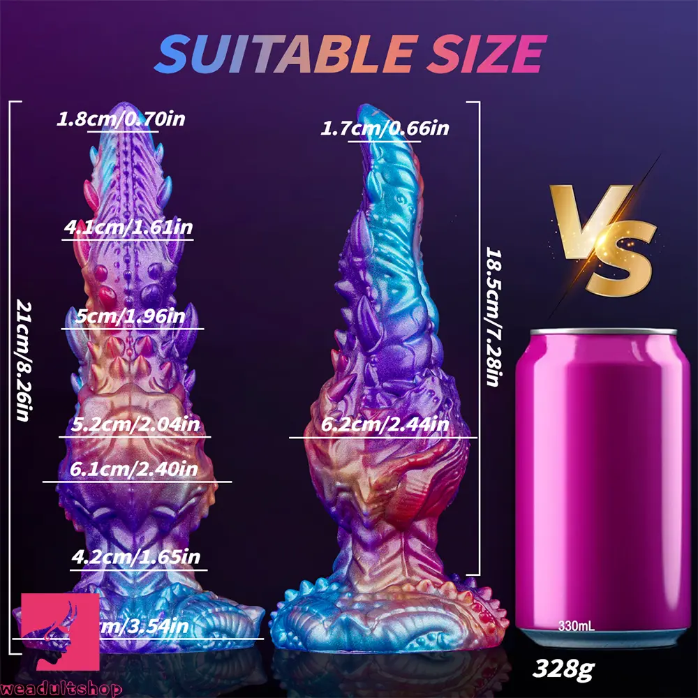 8.26in Big Fantasy Creature Silicone Dildo For Same Sex Couples Love