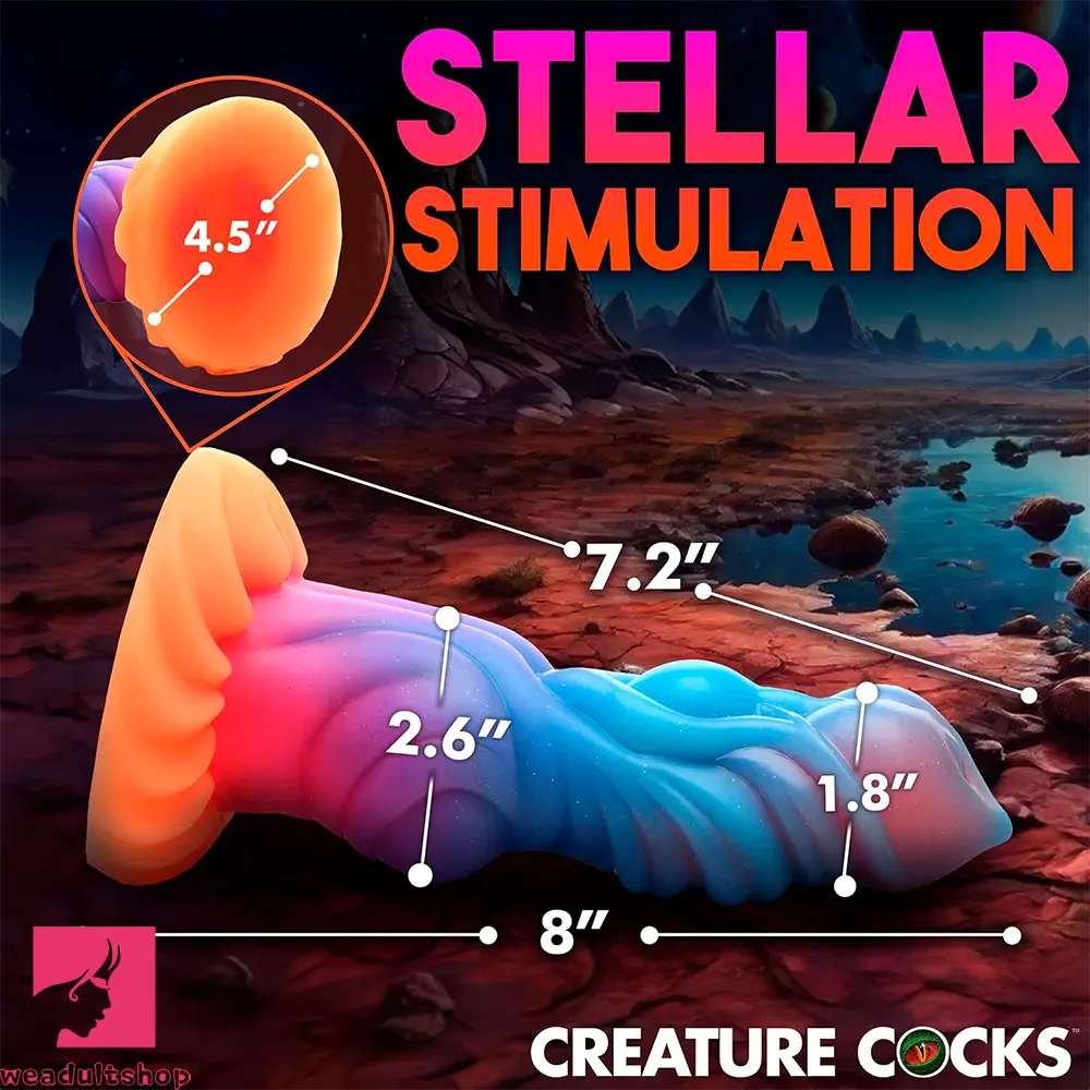 8.26in Creature Knot Silicone Fantasy Luminous Flexible Feeling Dildo