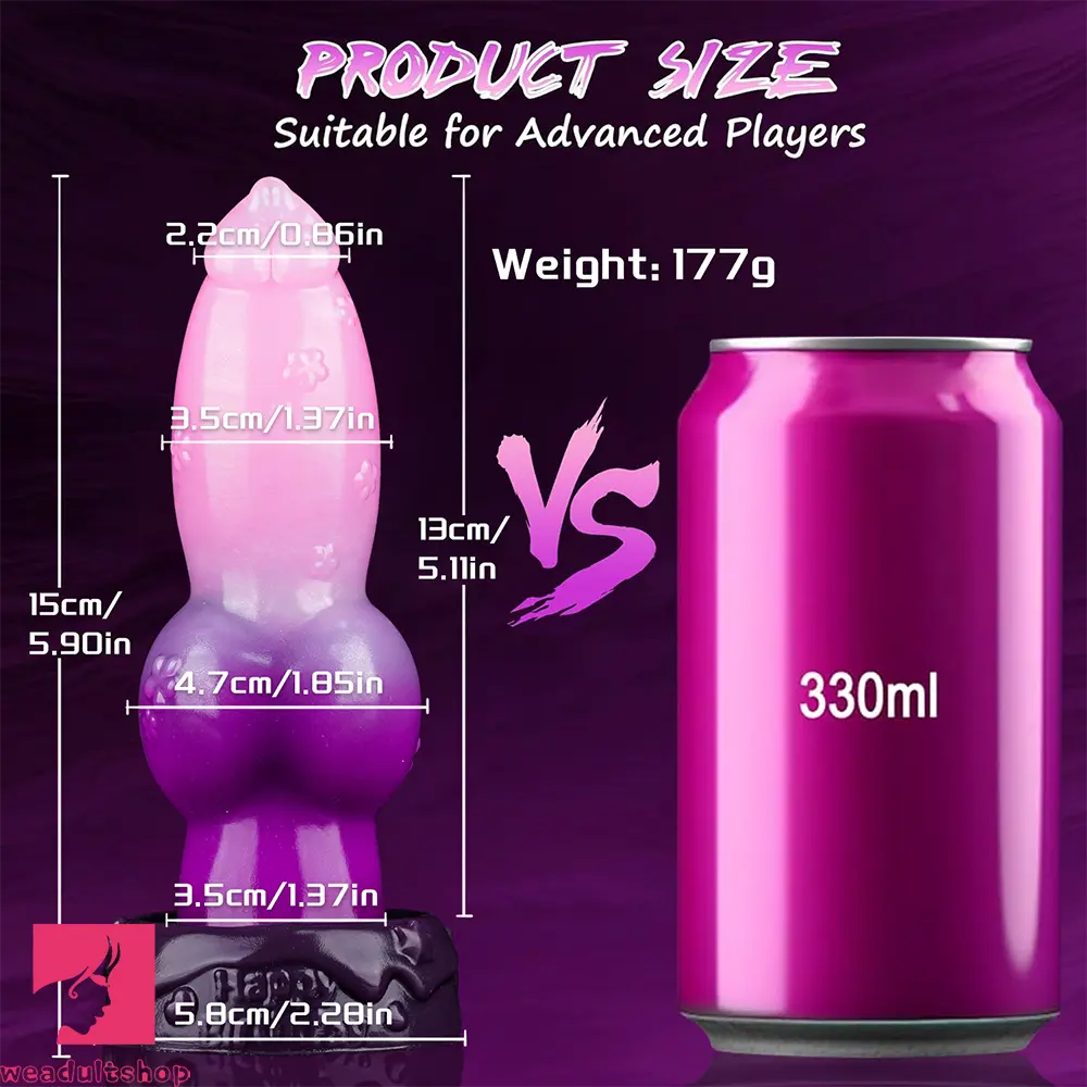 5.9in Flower Design Tapered Tip Knot Monster Silicone Female Dildo Toy