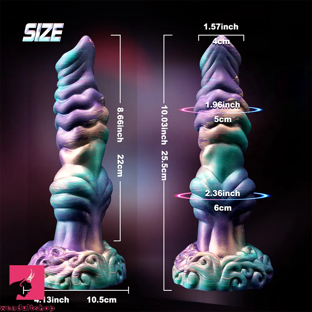 10.3in Monster Knot Thrusting Vibrating Fantasy Odd Stretching Cock Dildo