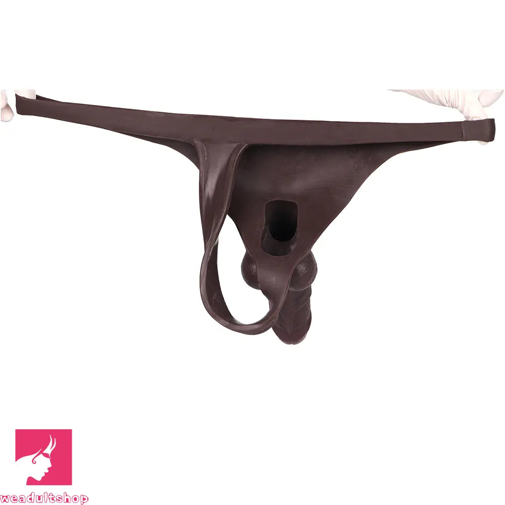 7.48in Hollow Strap on Silicone Soft Dildo Panty For Manual Climax Cock