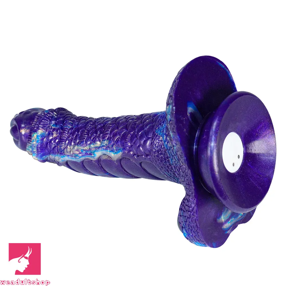 9.05in Dragon Scale Armor Animal Vibrating Dildo With Tapered Head Toy