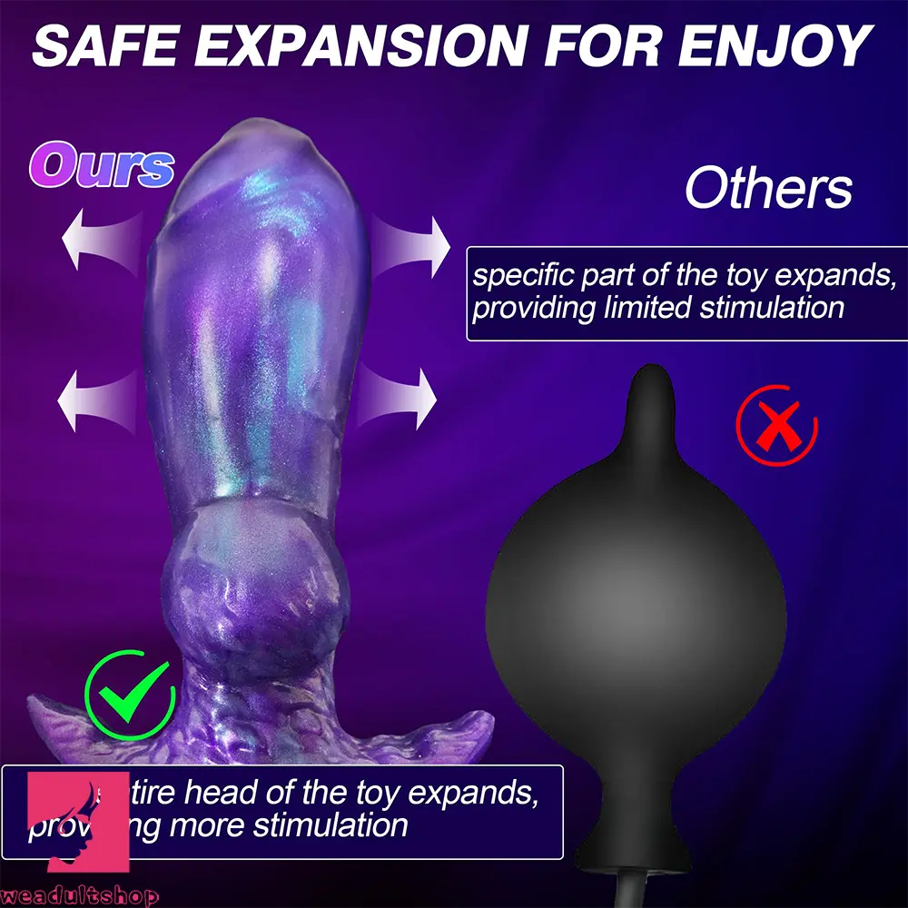 6.29in Inflatable Dog Knot Silicone Dildo Hands-free Play Adult Feel Cock