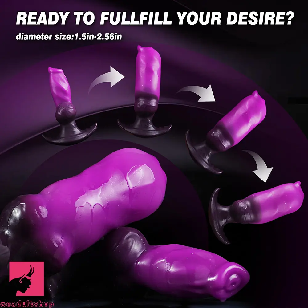 6.69in Monster Knot Inflatable Dildo For Anal Vaginal Knot Massage Toy