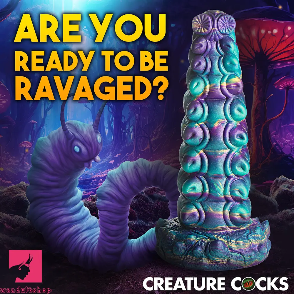 7.87in Tentacle Caterpillar Penis Fantasy Silicone Soft Dildo For Massage