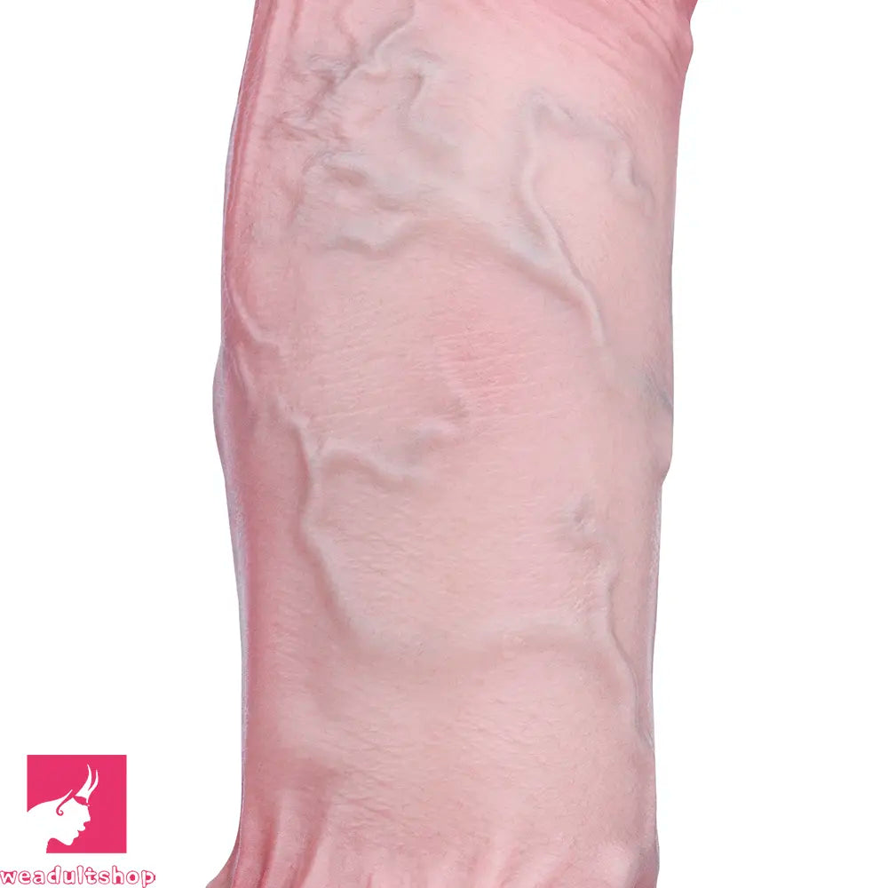 11.02in Real Feeling Double Layer Silicone Soft Handle Handhold Dildo