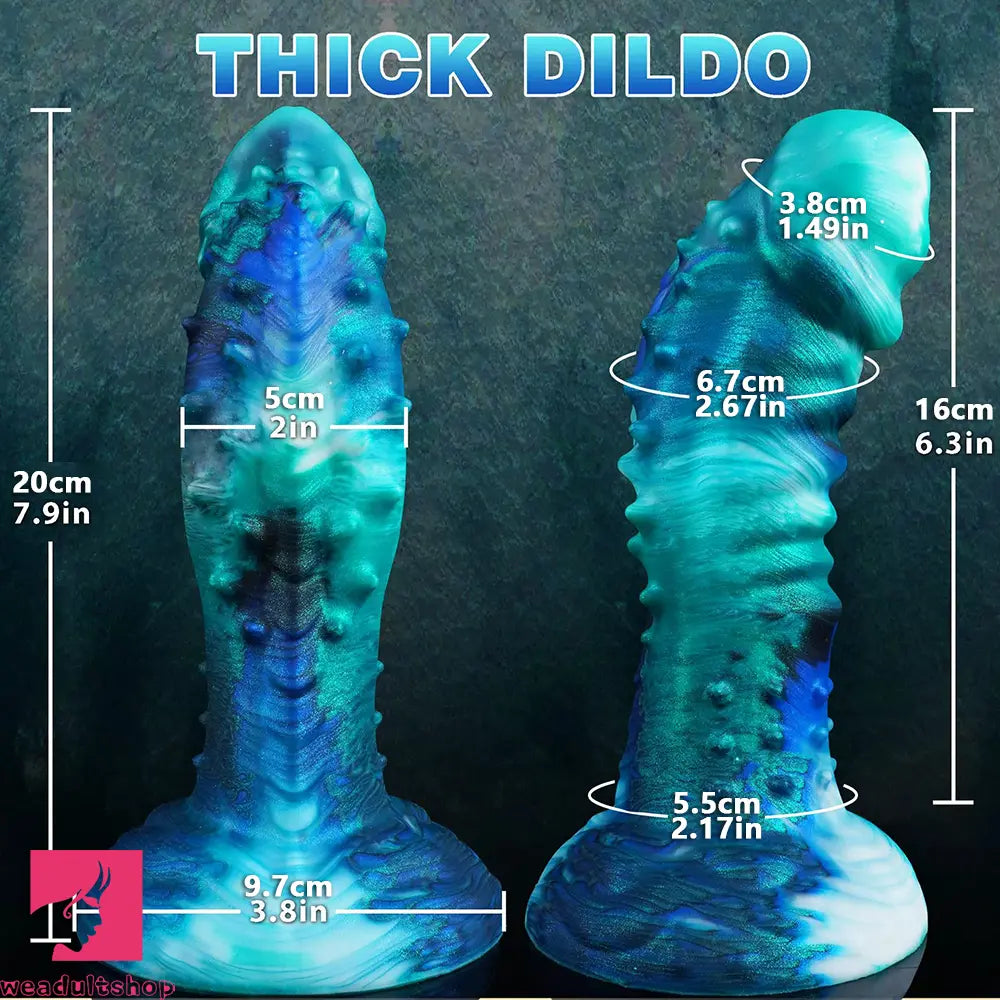 7.9in Spiked Monster Silicone Soft Dildo Pleasure Toy Anal Masturbator
