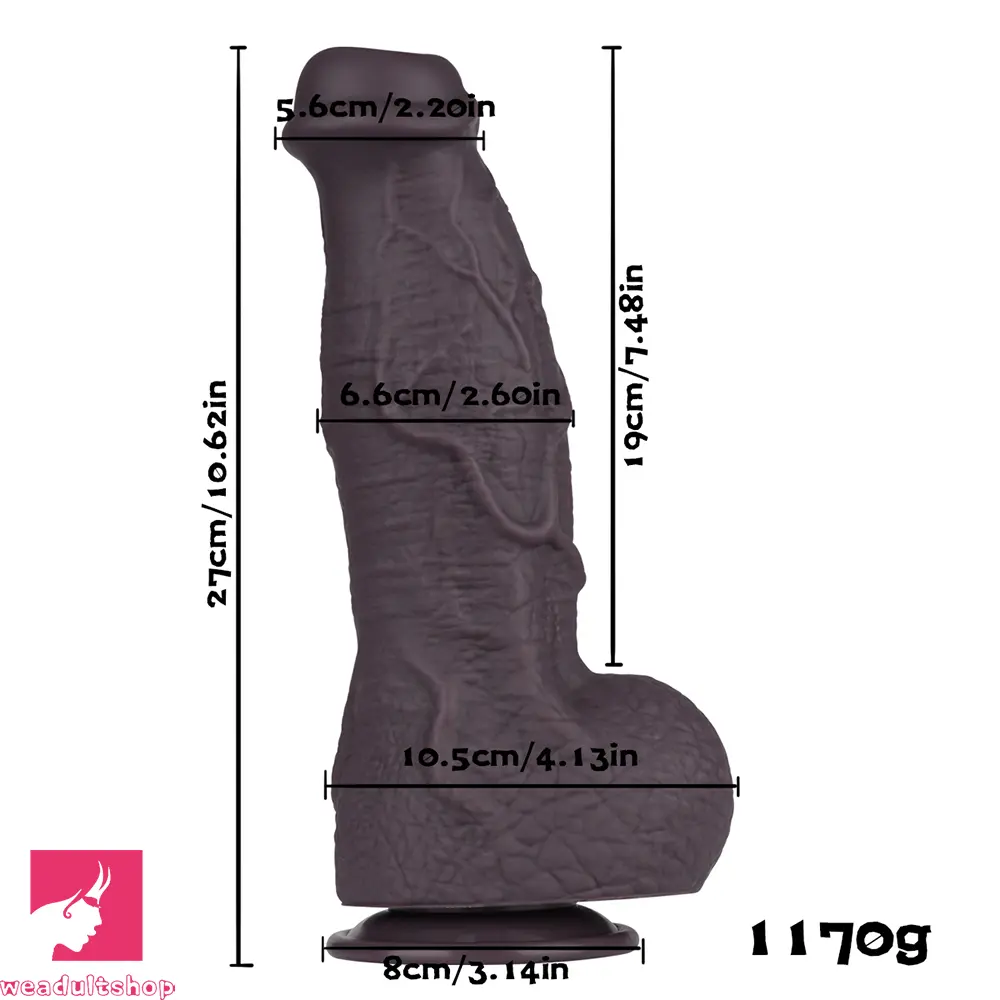 10.62in Silicone Large Soft Dildo Oversized Cock With Realistic Skin Design