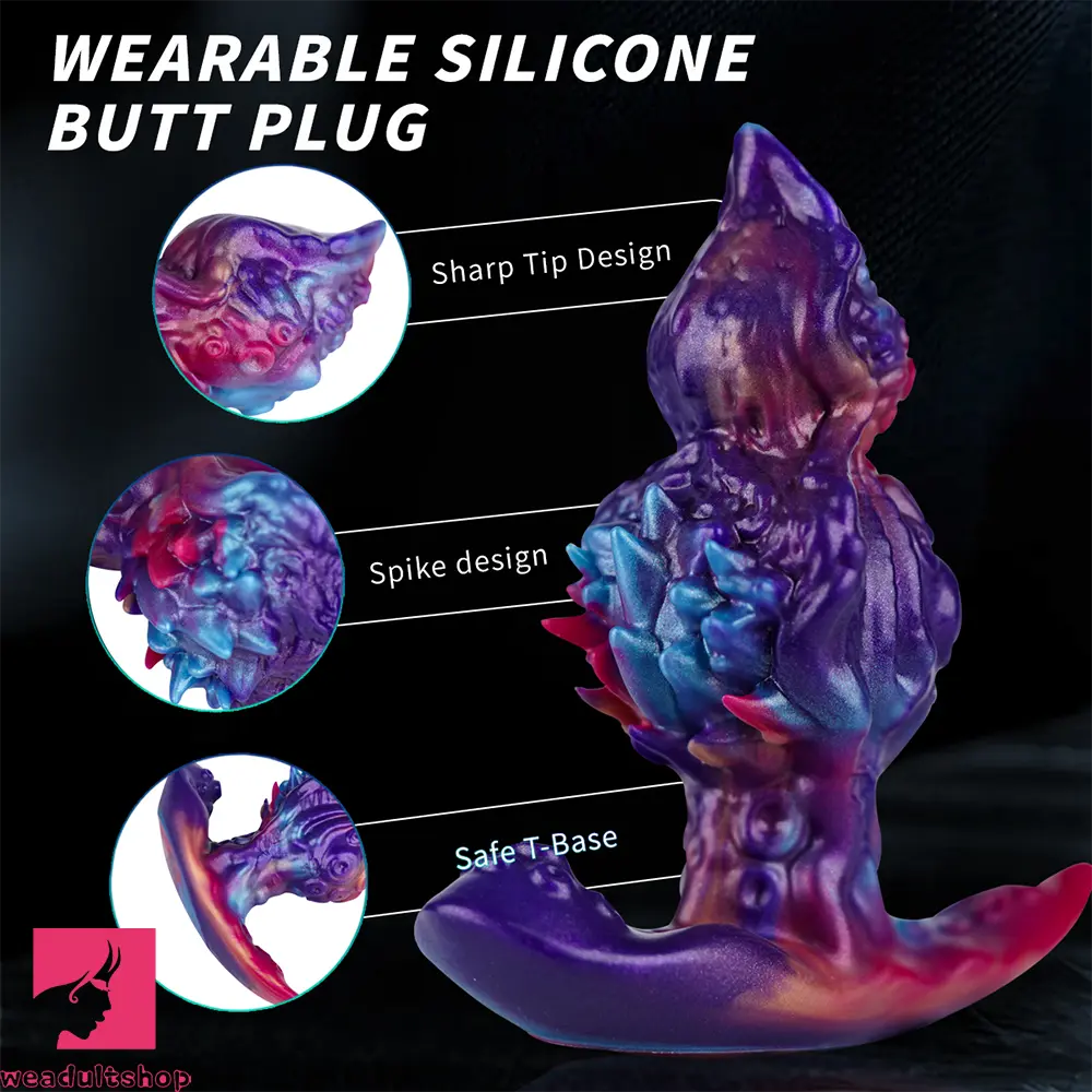 5.9in Fantasy Tentacle Soft Spiked T-shape Base Sharp Head Dildo