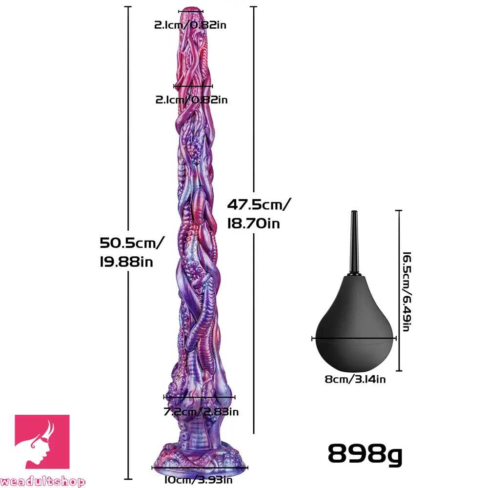 19.88in Huge Long Squirting Tentacle Monster Silicone Fantasy Odd Dildo