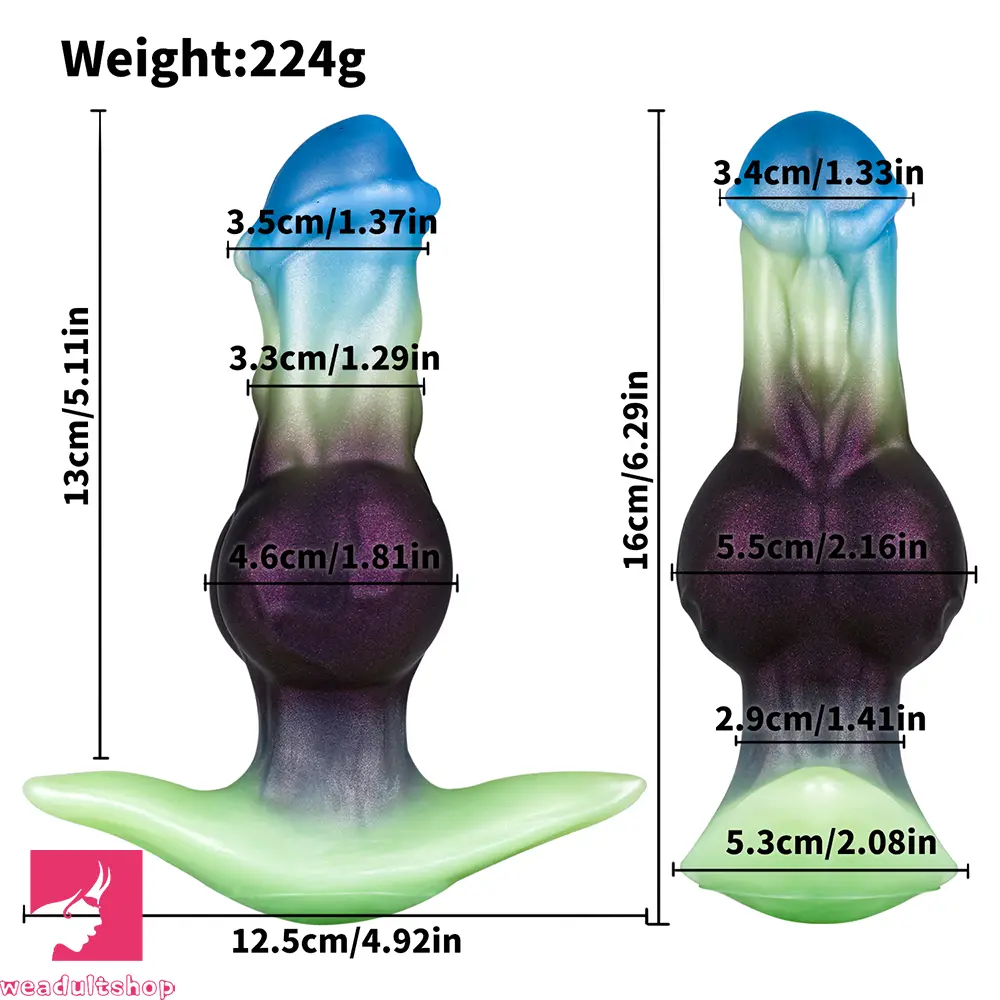 6.29in Horse Head Knot Monster Silicone Dildo For Anus Dual Dilator