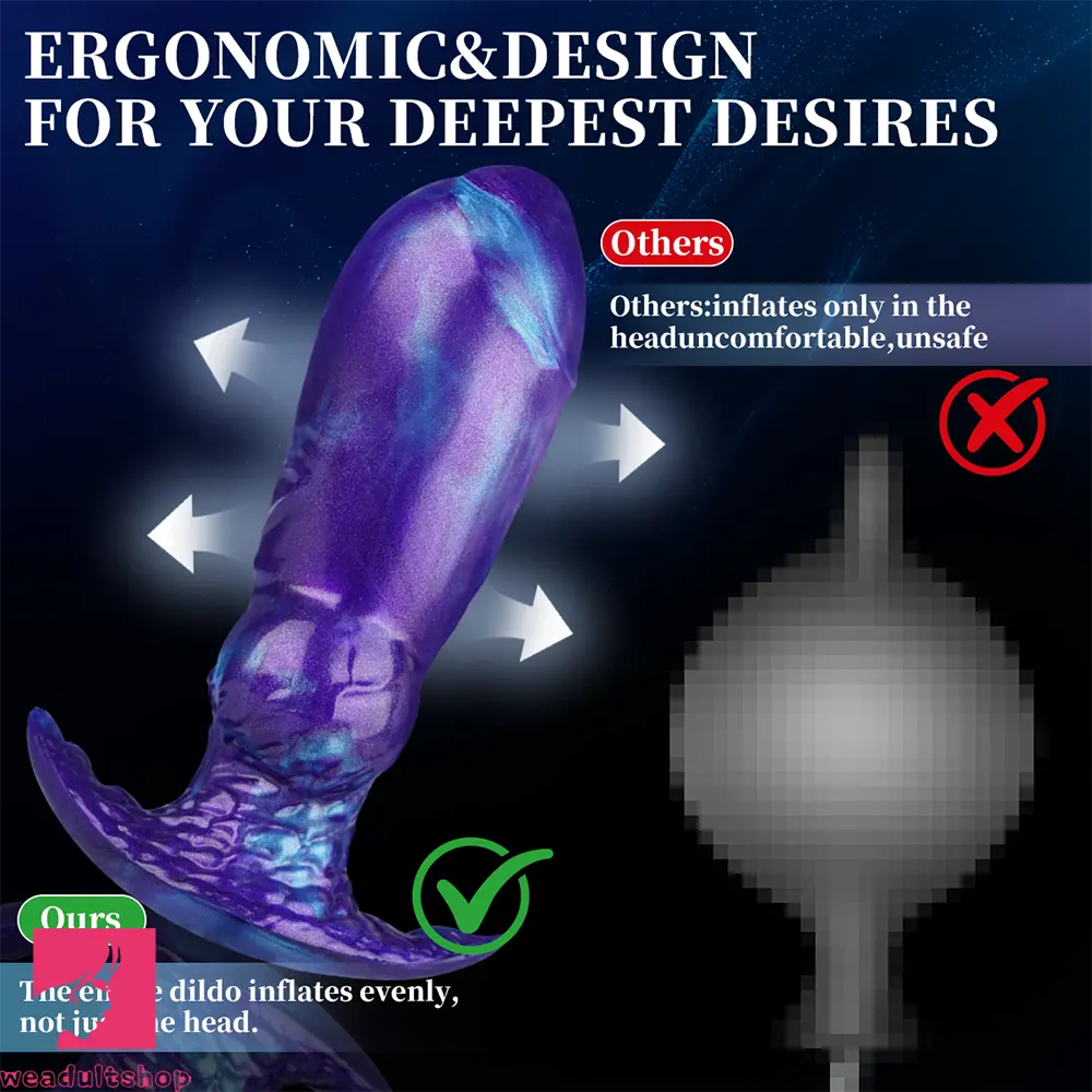 6.29in Inflatable Dog Knot Silicone Dildo Hands-free Play Adult Feel Cock