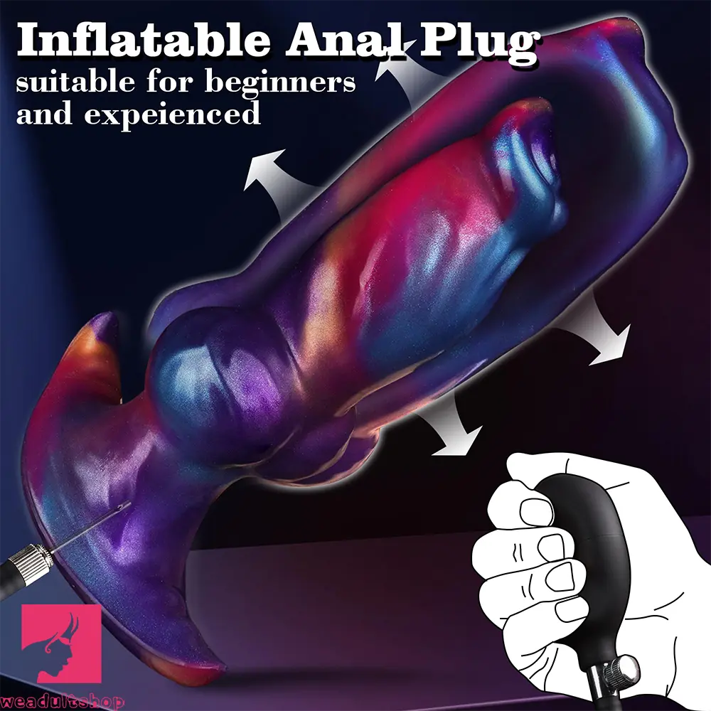 6.69in Monster Knot Inflatable Dildo For Anal Vaginal Knot Massage Toy
