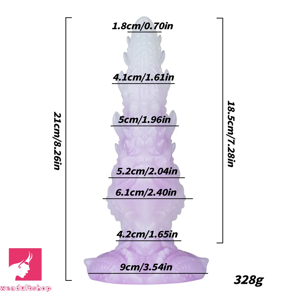 8.26in Big Fantasy Creature Silicone Dildo For Same Sex Couples Love