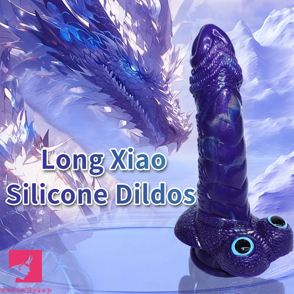 9.05in Dragon Scale Armor Animal Vibrating Dildo With Tapered Head Toy