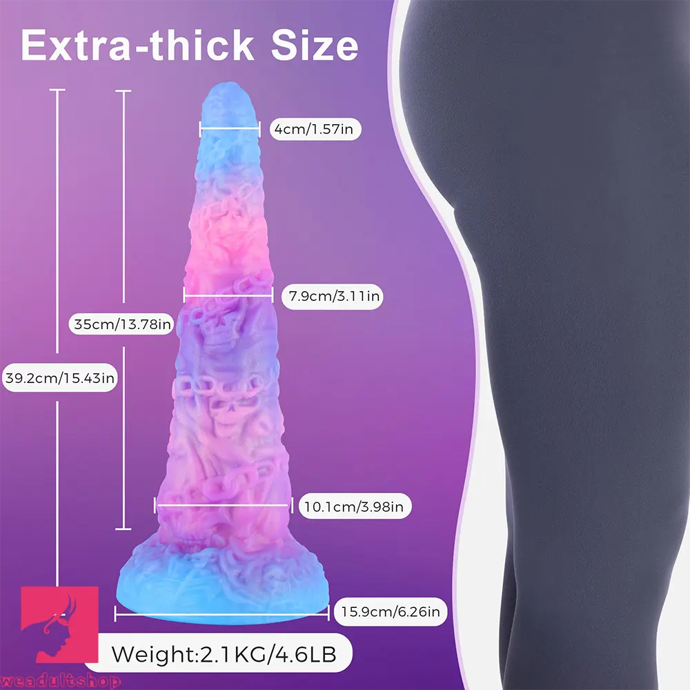 15.43in Huge Fantasy Monster Skeleton Wave Ridge Dildo Feeling Sex Toy
