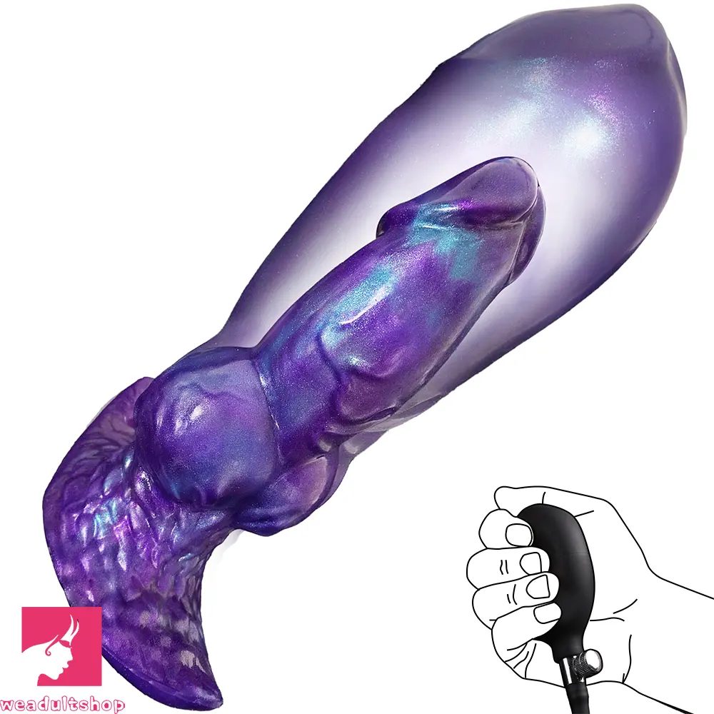 6.29in Inflatable Dog Knot Silicone Dildo Hands-free Play Adult Feel Cock