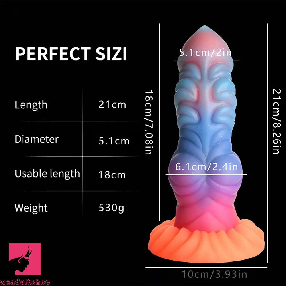 8.26in Creature Knot Silicone Fantasy Luminous Flexible Feeling Dildo