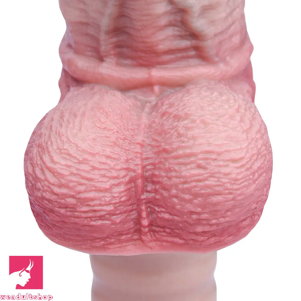 11.1in Real Feeling Double Layer Silicone Soft Handle Flexible Love Dildo