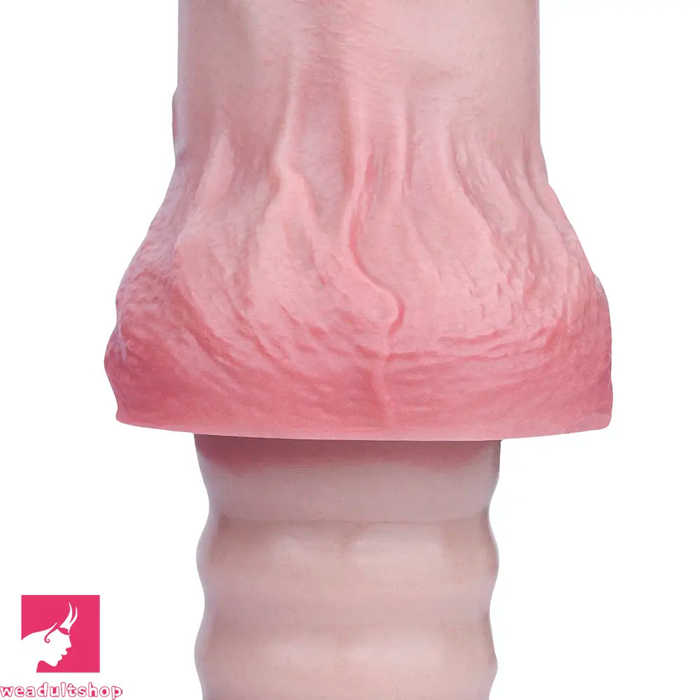 11.02in Real Feeling Double Layer Silicone Soft Handle Handhold Dildo