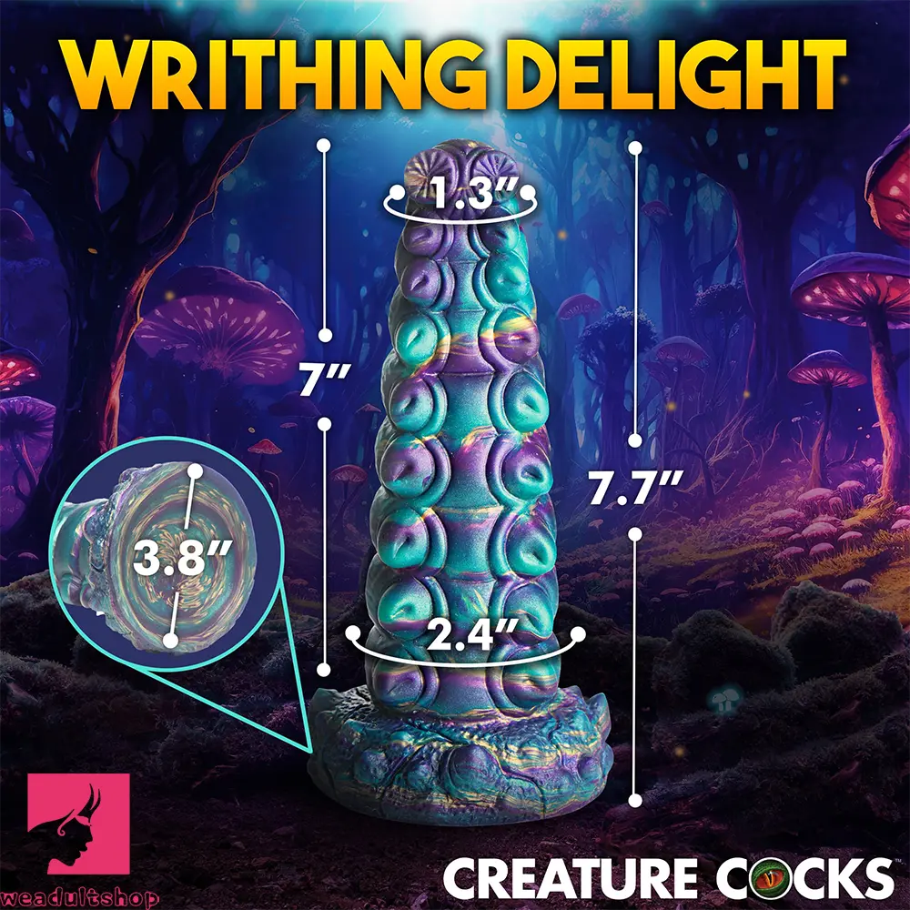 7.87in Tentacle Caterpillar Penis Fantasy Silicone Soft Dildo For Massage