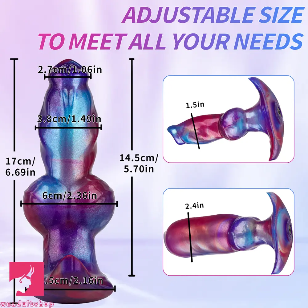 6.7in Magnetic Inflatable Knot Silicone Dildo G-spot Sex Toy For Penis
