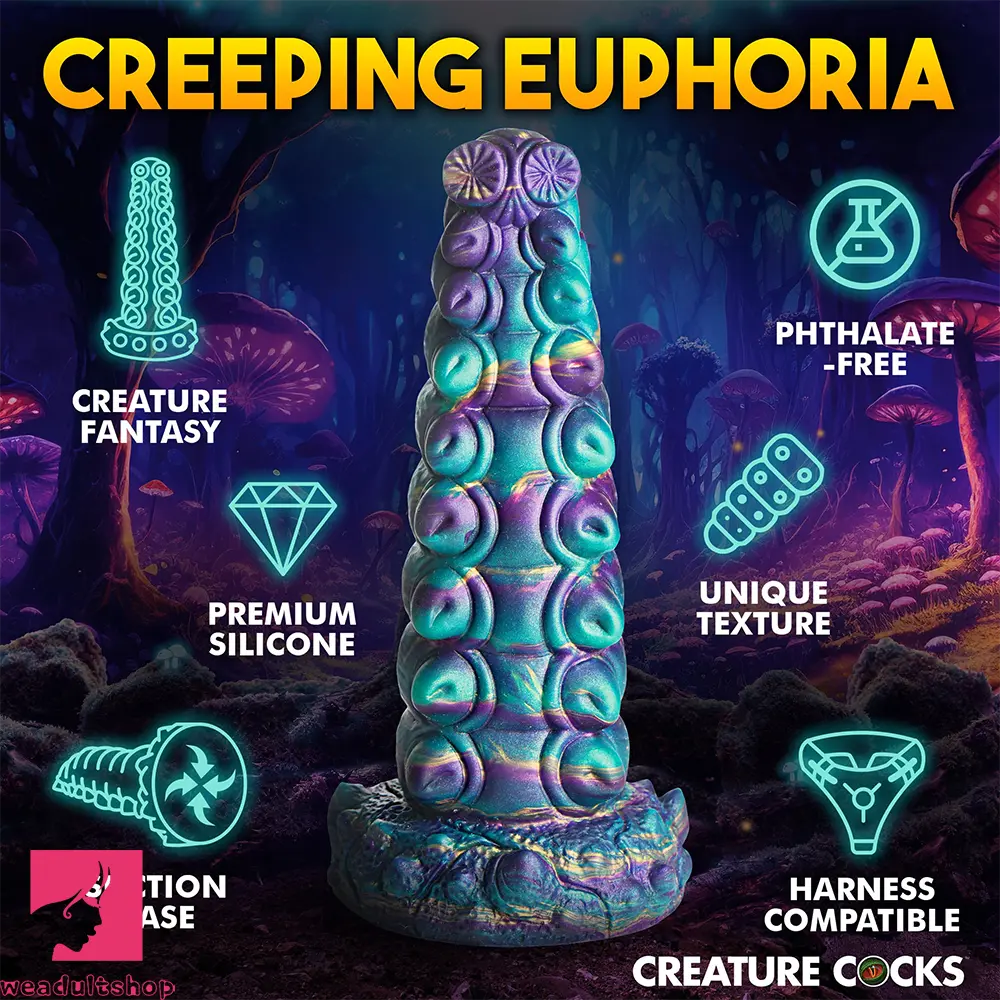 7.87in Tentacle Caterpillar Penis Fantasy Silicone Soft Dildo For Massage