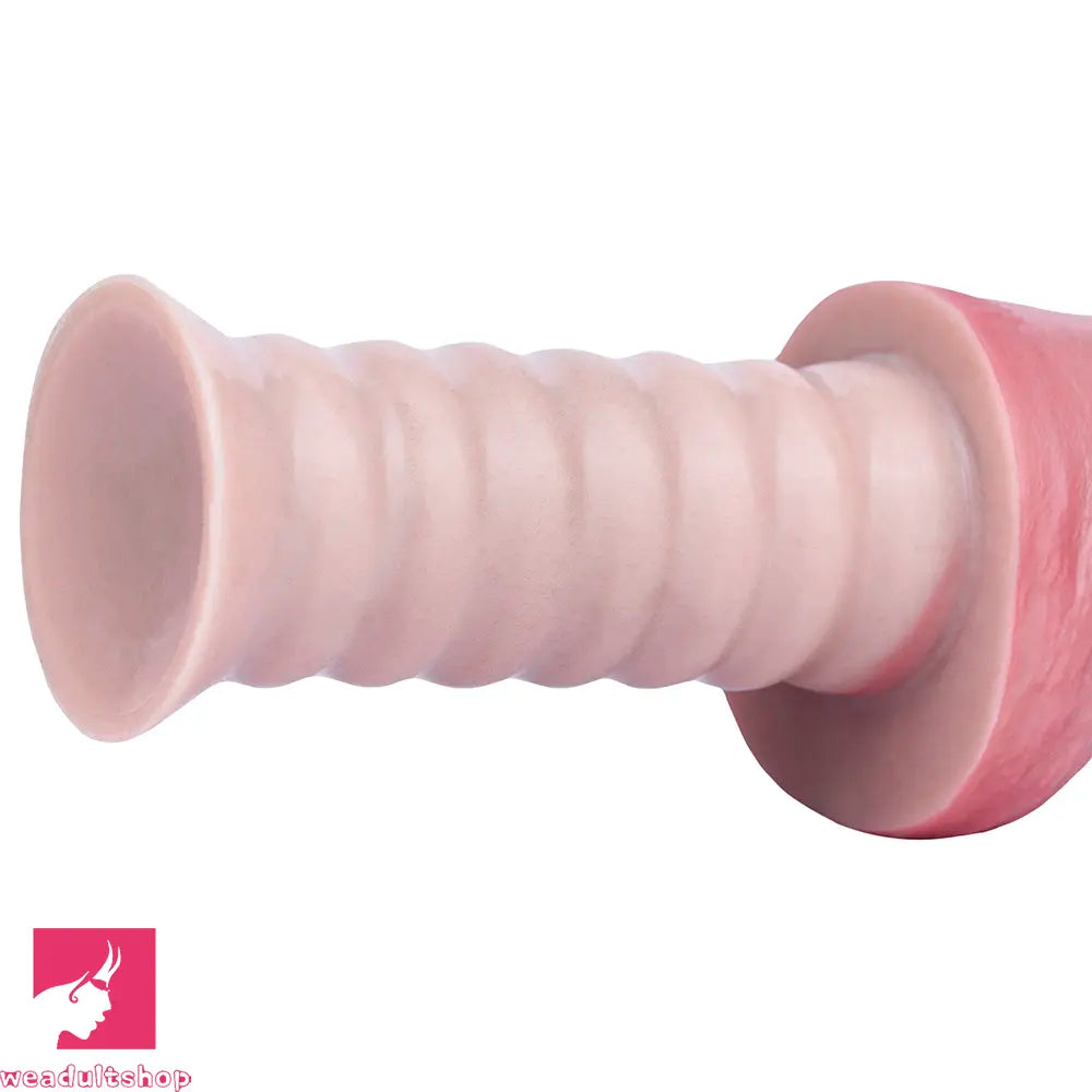 11.02in Real Feeling Double Layer Silicone Soft Handle Handhold Dildo