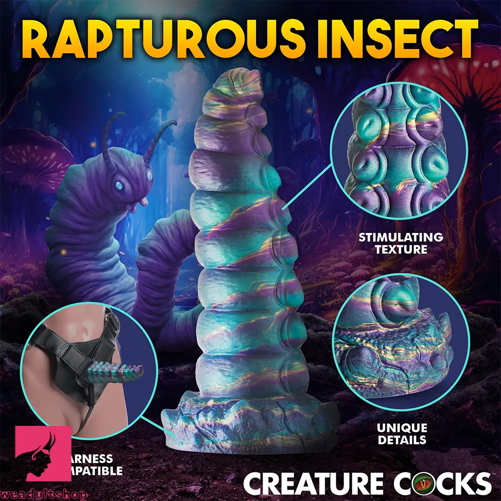 7.87in Tentacle Caterpillar Penis Fantasy Silicone Soft Dildo For Massage