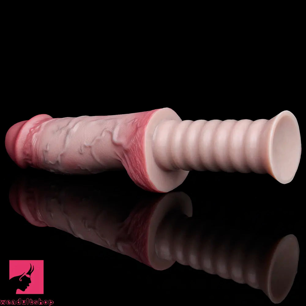 11.02in Real Feeling Double Layer Silicone Soft Handle Handhold Dildo