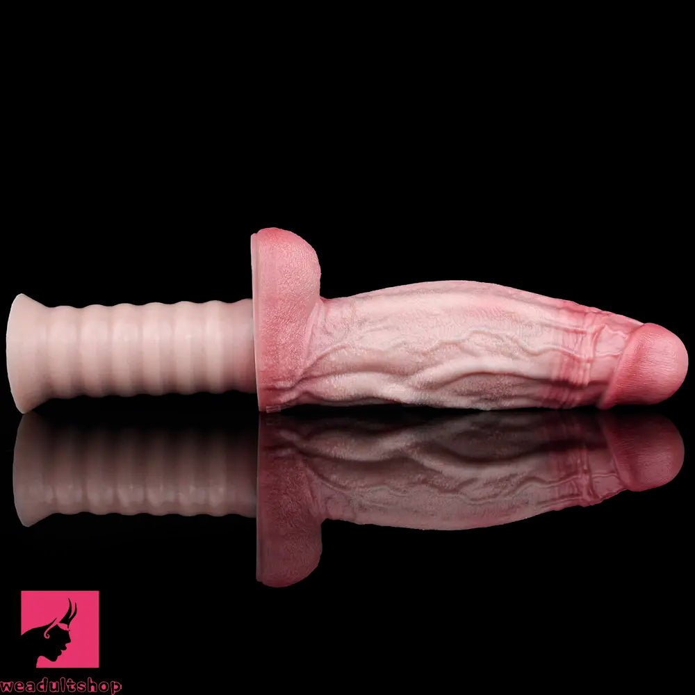 10.82in Real Feeling Double Layer Silicone Soft Handle Flexible Feel Dildo
