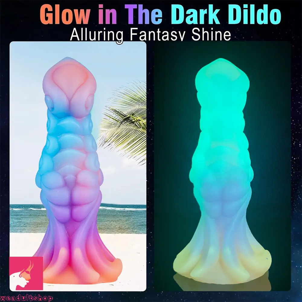 7.87in Monster Knot Luminous Dildo With Ribs Adult Sex Masturbator