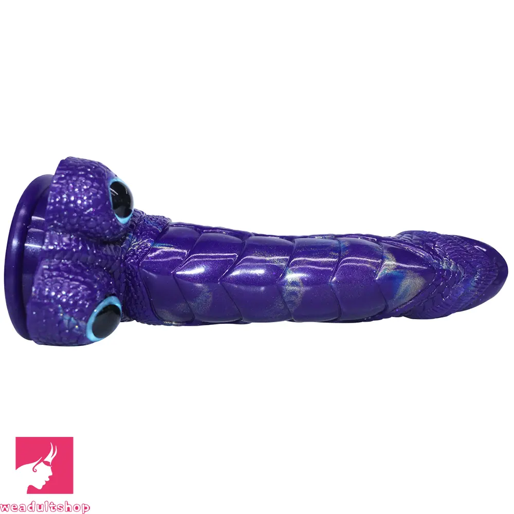 9.05in Dragon Scale Armor Animal Vibrating Dildo With Tapered Head Toy